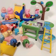 Lot Of 40 Peppa Pig Figures Accessories Helicopter TV Table Grill Tent Playgound
