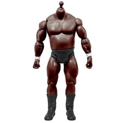 Generic 7 Inch Wrestling Action Figure With Bulky Black Body & Black Trunks