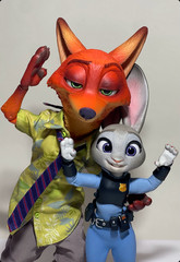 New GONG X Zootopia Cartoon Action Figure Toy Gift Judy and Nick Wilde Set