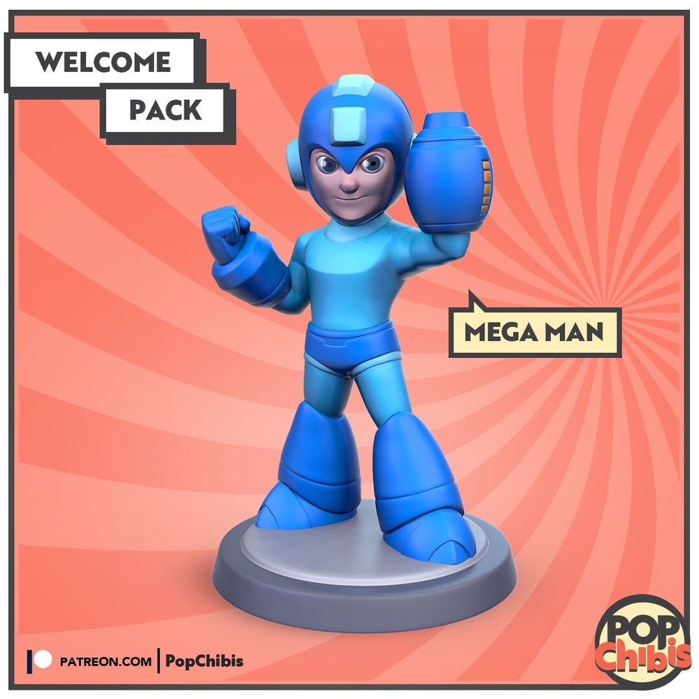 MegaMan | POP | CHIBI | 60mm base | 1:20 | 3D print | Model Kit