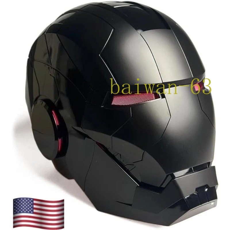 US STOCK Iron Man 1:1 Matte Black MK5 Helmet Deformable Voice Control Wearable