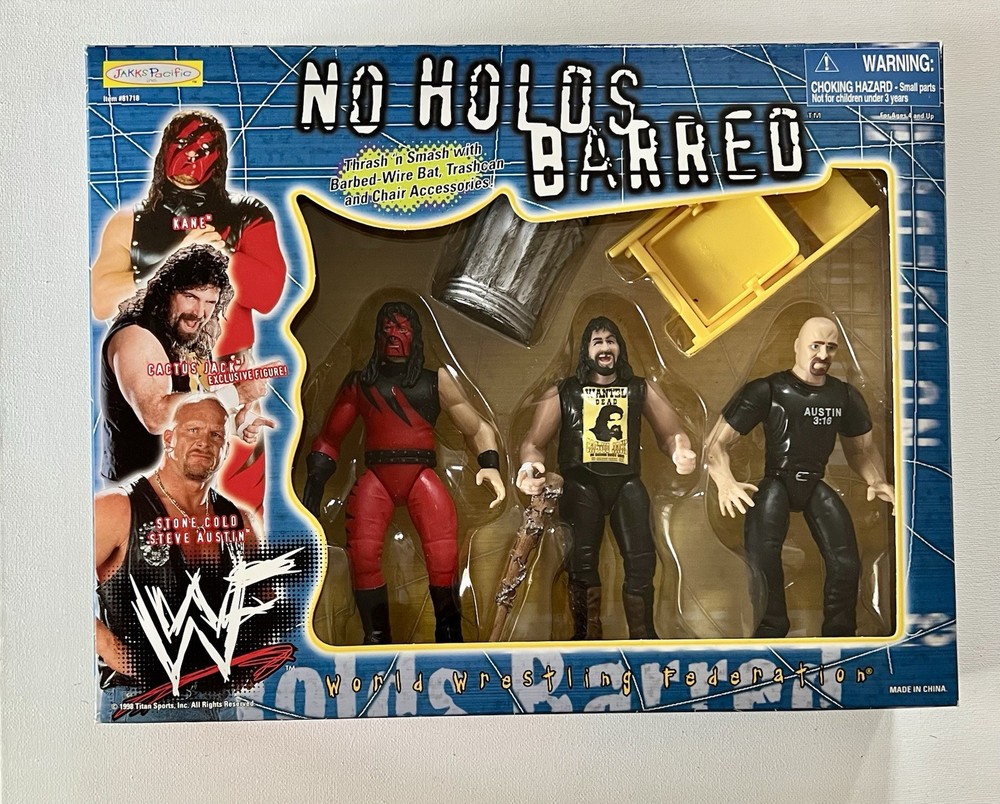 WWF Jakks No Holds Barred Set Kane Cactus Jack Steve Austin 1998 WWE Stone Cold