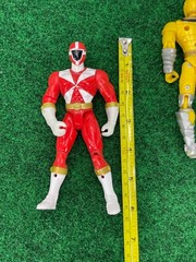 Lot 3 Mighty Morphin Power Rangers Figures 1999 2002 2005 red green yellow 5.5in