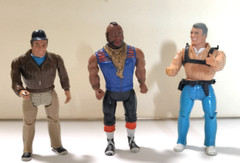 1983 Lot Of 3 The A-Team Murdoch, BJ (Mr. T) , Hannibal Smith 6 Inch Figures