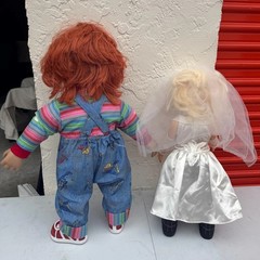 Bride of Chucky 24 in Life Size Doll Set Chucky & Tiffany Prop Spirit Halloween