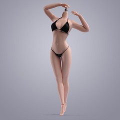 US ANT AB001W 1/6 Female Pale Skin Body Seamless Flexible Large Bust 12″ Figure
