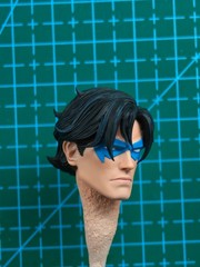 1/12 Painted Blue Eye-mask Nightwing Head Carved Fit For Mcfarlane Action Figure