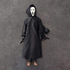 Ghostface Scream Action Figure Black Robe w/ Clothes (Plastic/Fabric)