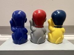 Real Head Punkdrunkers Fortune Cat Sofubi Soft Vinyl Figures Bundle Kaiju Toys