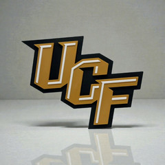 UCF Logo 3D Printed Decorative Sign – Black & Gold Home Decor