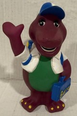 Barney Purple Dinosaur Coin Piggy Bank Back to School Lyons Group 1992 Vintage