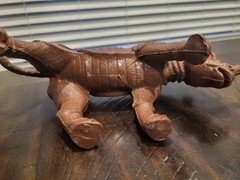 Vintage 1984 Rhino Toy 11″ Brown Plastic Figure by Imperial Hong Kong