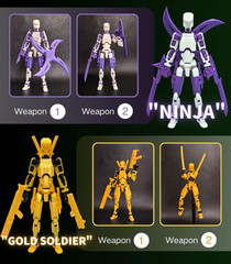 4-Pack T13 Action Figure Set,7 Inch Multi-Colored Titan 13 Robot, Dummy 13, 3D P