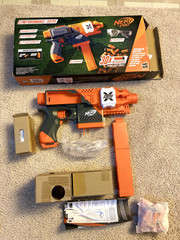 Nerf Pro Stryfe X Dart Blaster: Battery, 30 HL Darts, Magazine, Glass & Charger.