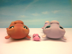 LITTLEST PET SHOP #986 1415 MOM DAD HIPPO & RARE TEENSIE BABY HIPPO FAMILY LOT