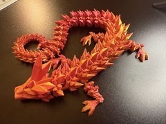 Articulated Crystal Dragon 23inch Red/Gold