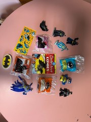 Batman Vintage Small Figures and Stickers and Comic Book Lot
