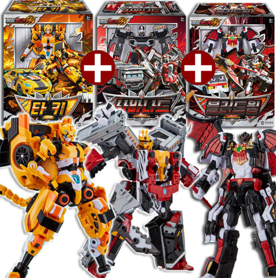 Metal Cardbot W 3Set Bloodwing Savannard Tachy Transformer Robot Korean Toy