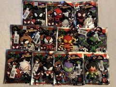 Marvel Figural Collectors Bag Clip Spider-Man X11 Complete Set w Exclusive A & B