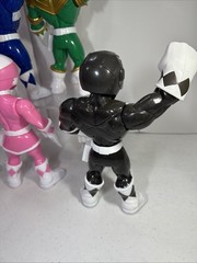 5 Mega Mighty Power Rangers Blue Black Red 10″ Action Figures Pink Green Ranger