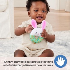 Hop Little Bunnies Sensory Rattle for Babies 3 and Up Tactile Stimulation