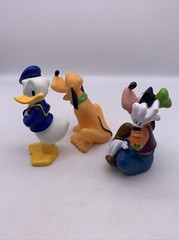 Disney Lot of 3 Rubber Toy Figures Donald Duck Goofy Pluto Bath Toys see photos