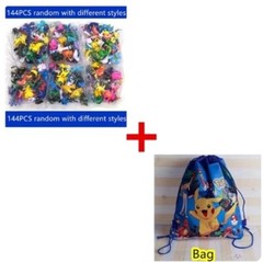 144 Style Anime Pokémon Figure Toys + BAG Pikachu Action Figure Model Ornamental