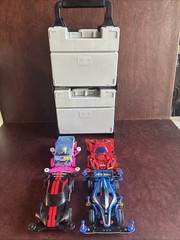 Tamiya Mini 4WD Lot Of Cars Parts Motors Racers Pit Box Japan