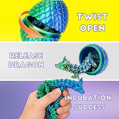 24PC 3D Printed Dragon Easter Eggs Stress Relief Fidget Toy Unique Gift