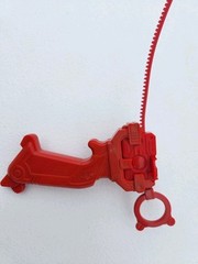 Bakuten Shoot Beyblade Red Kai/Dranzer EZ Grip Plastic Launcher Takara Tomy 2001