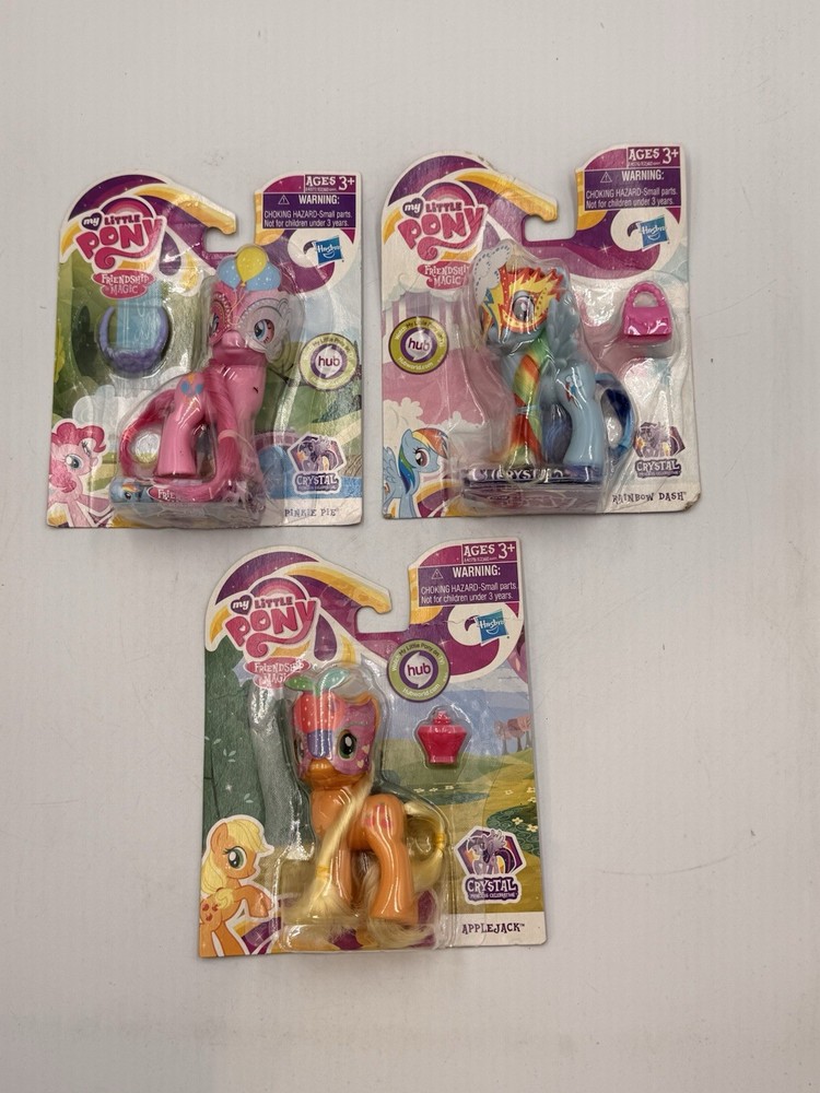 3 My Little Pony Friendship Magic Applejack, Rainbow Dash, And Pinkie Pie