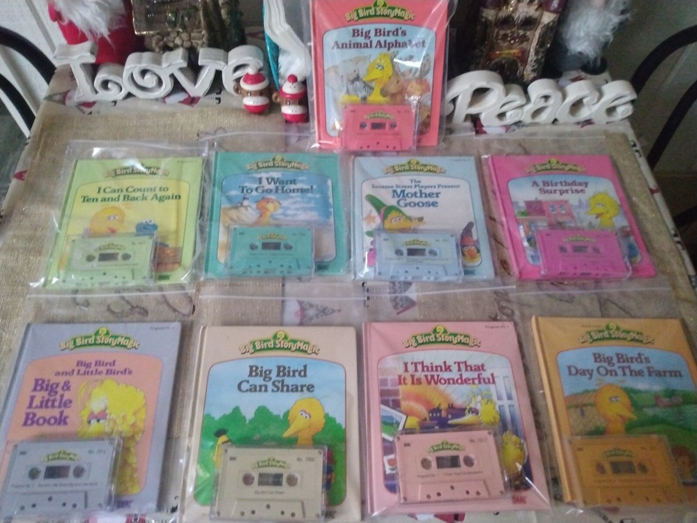 Ideal Big Bird Sesame Street Animation Tapes with Matching Books