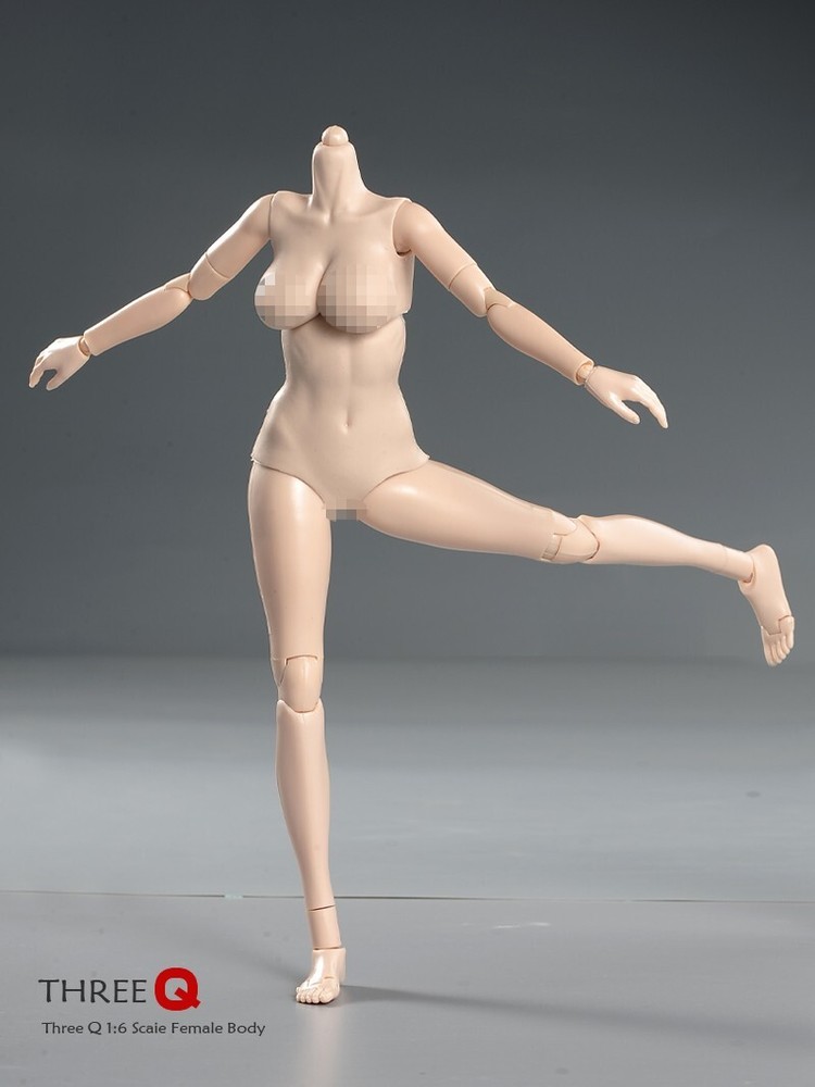 US 1/6 Woman Pale Skin Half-Seamless Female Movable Action Figure Body Model Toy