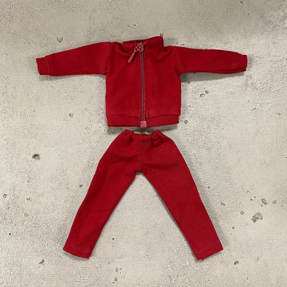 SU-TKST-RD-L: 1/12 Red tracksuit (Jacket, Pants) for 6″ muscular or 7″ WWE body