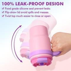 Fimibuke 16oz Kids 3.9 inches wide x 13.3 tall, B1.Pink & Purple
