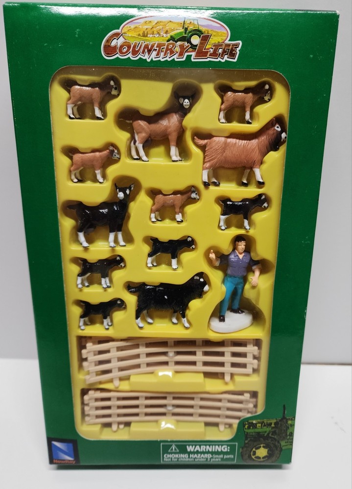NewRay Country Life farmer set – goats brown & black NOS