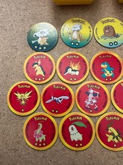 Vintage Pokemon BattPoke Ball Blaster Toys 1 Red 2 Yellow – 30 Discs – Pikachu