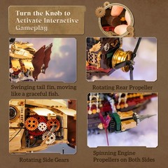 PANTASY Steampunk Airship Model Kit for Adults, Dual-Layer Zeppelin Large