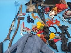 Marvel Legends DC & NECA Parts Acessories Lot Mr Freeze Guns Swords Hands Heads