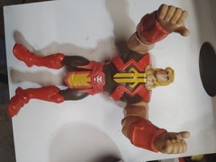 Action Figure, Red Black Yellow Beige Plastic Collectible, 12 in