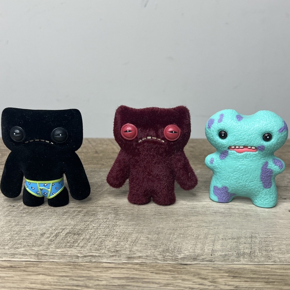 fuggler blind box Indecisive Monster catch me Flocked Figures Lot Of 3 Minis