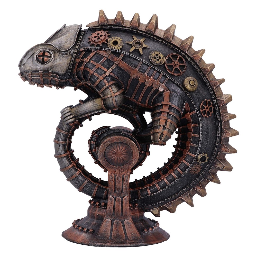 Nemesis Now Steampunk Mechanical Chameleon Lizard Bronze Figurine, 22.3cm, Bronz