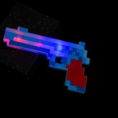 LED Light Up Pixel Toy Gun for Boys and Girls Blue/Red/Green 8 Bit Pistol Toy- 3