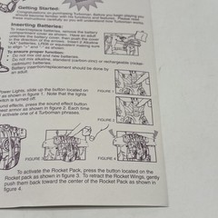 Vintage Tiger Talking Turbo Man Instruction Manual Only!