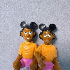 Vintage Disney Parks Seated People Figurines Mickey Ear Hat PVC Figures Lot of 2