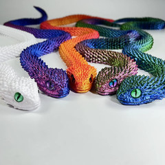 3D Printed Snake Movable Joint Simulation 3D Printed Figures Newyear Decoration