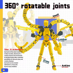 13cm Multi Joint Robot Action Figure 3D Printed Movable Model Toy Gift