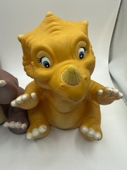Vintage 1988 Land Before Time Cera Triceratops Vinyl hand puppet
