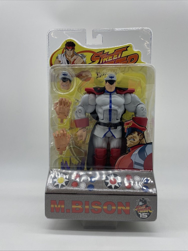 Street Fighter M. Bison Action Figure Gray 15th Round 1 Sota Toys 2004 Wear New