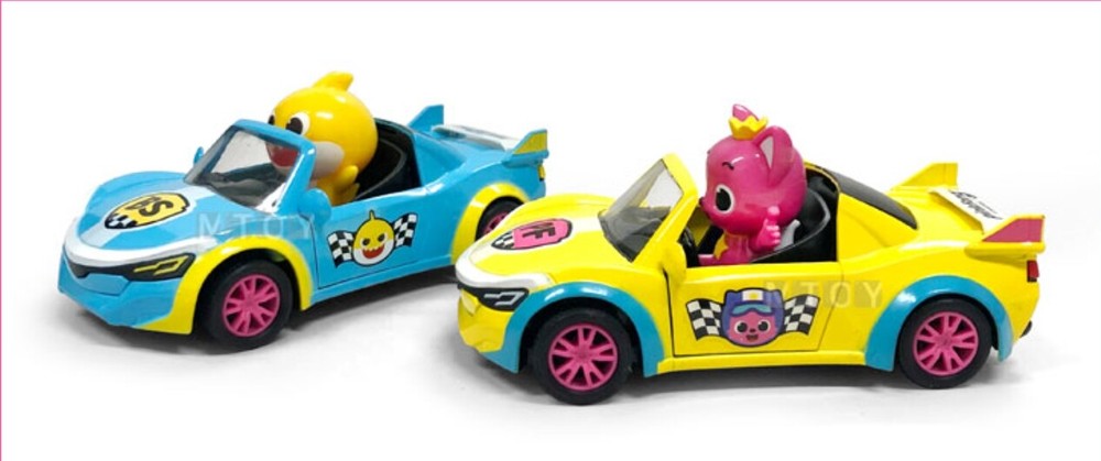 Pinkfong Baby Shark Metal Sports Car Pull Back Gear Door Open Diecast 2 Type